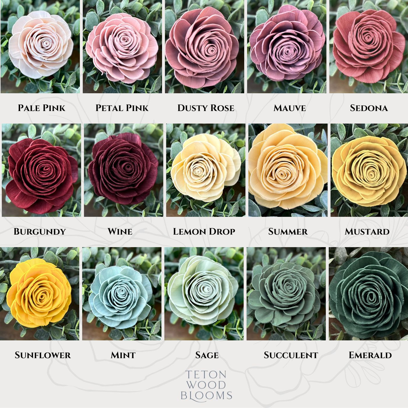 Wood Flower Color Samples