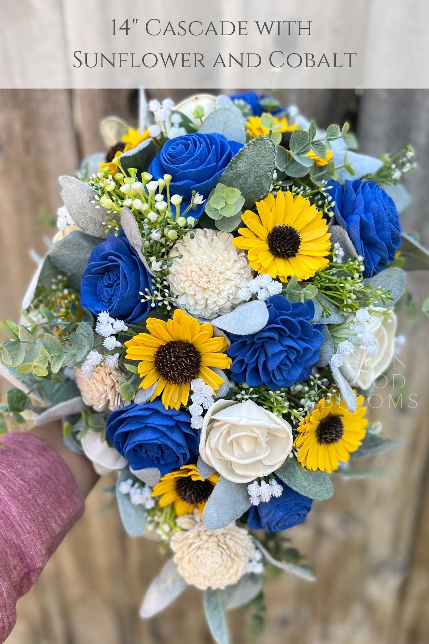 Sunflower and Dusty Blues Bouquet Teton Wood Blooms Sunflower and Dusty Blues Bouquet Teton Wood Blooms