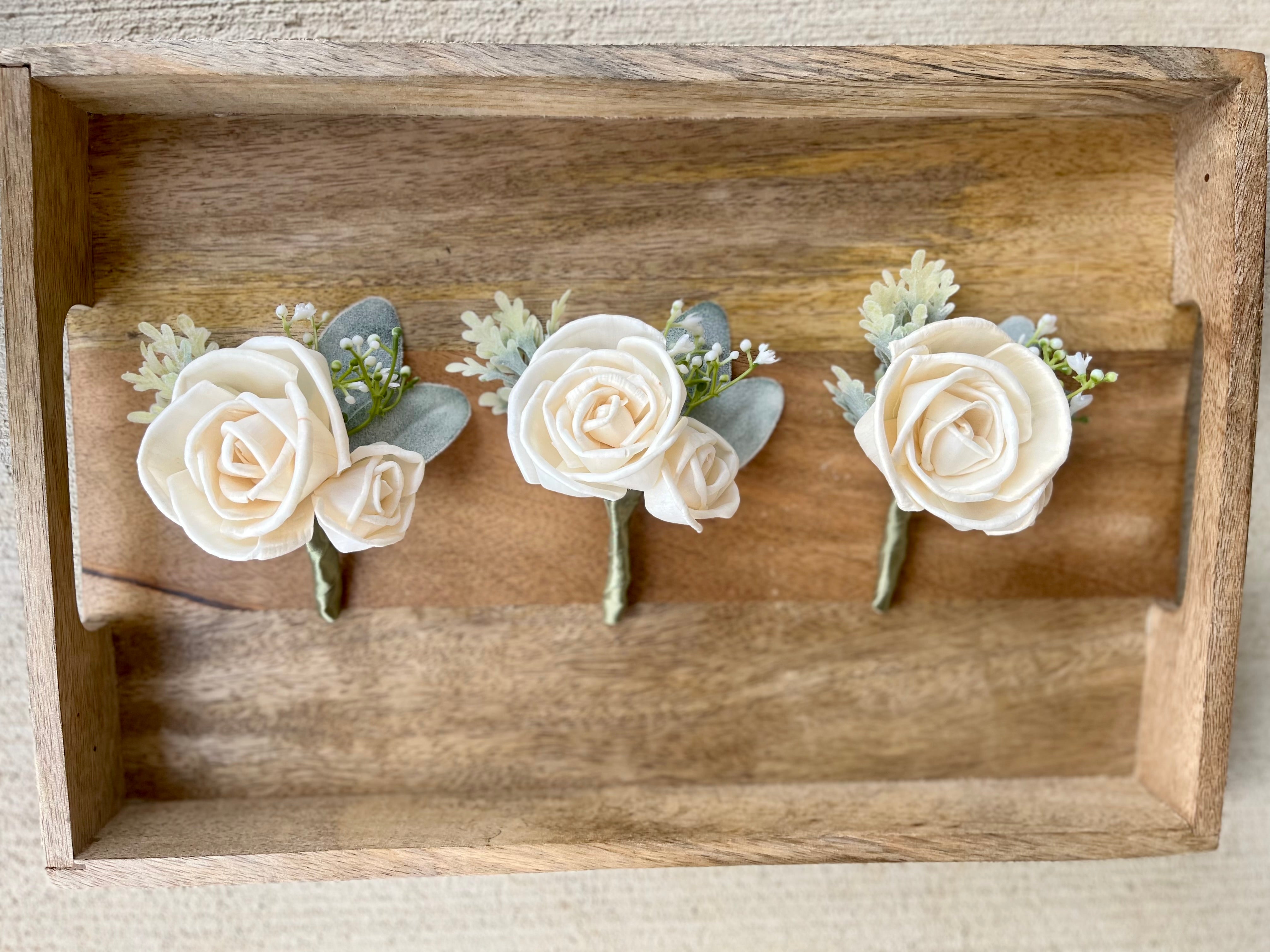 Classic Ivory Rose Boutonniere