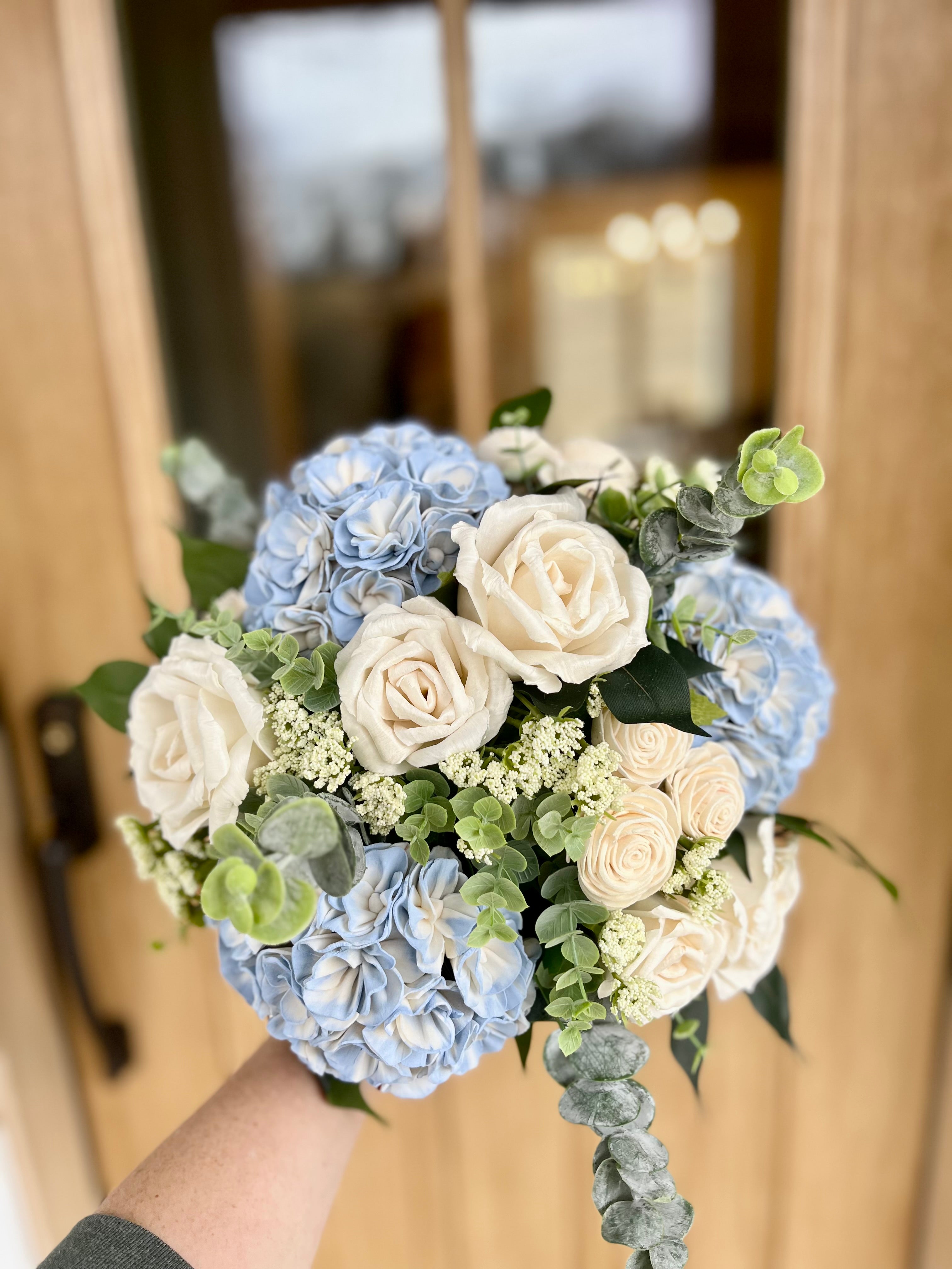 hydrangea succulent bouquet Hydrangea and Rose Bouquet – Teton Wood Blooms