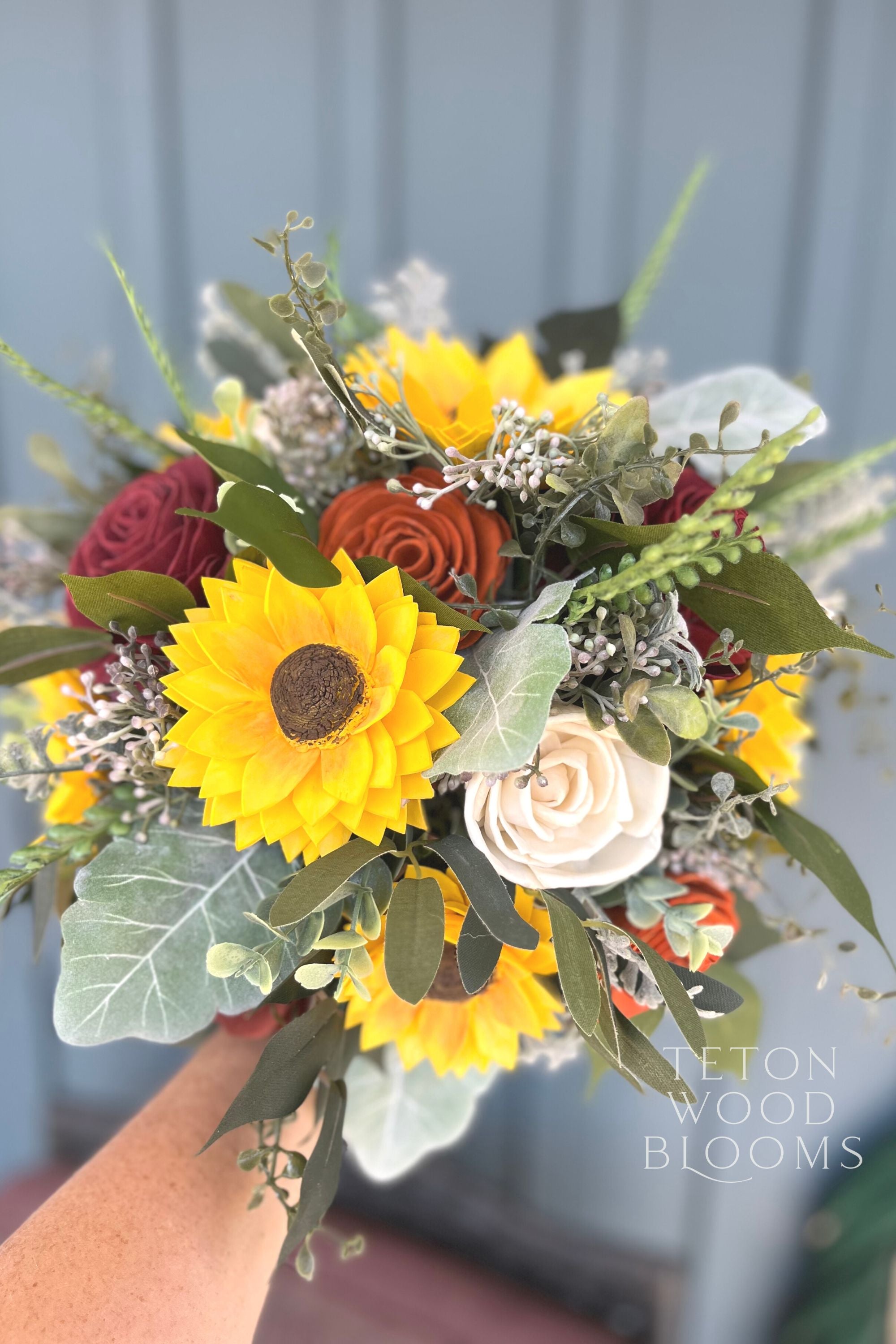 sunflowers and succulents Wyoming Sunflower Bouquet – Teton Wood Blooms