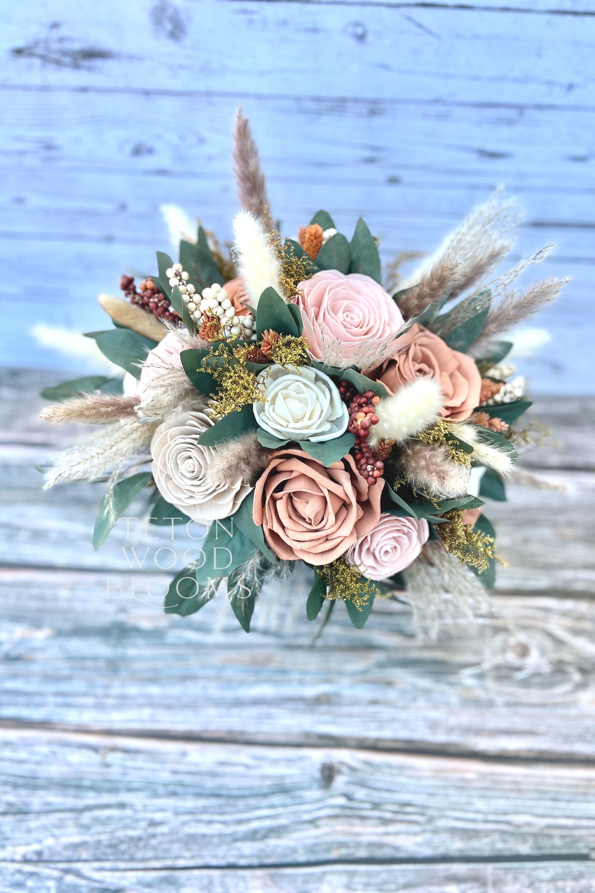 Blush, Terra Cotta, and Champagne Pampas Bouquet