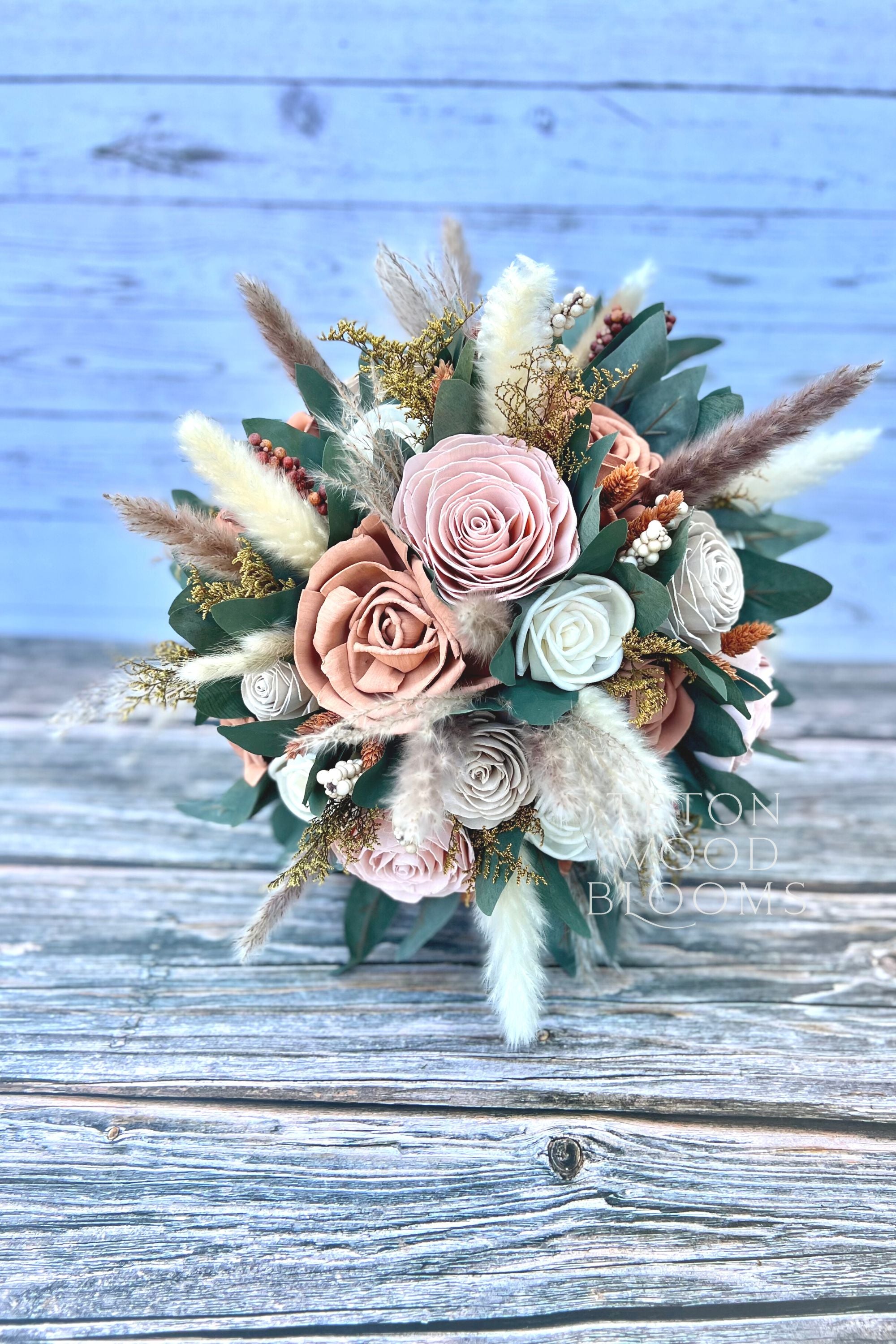 Blush, Terra Cotta, and Champagne Pampas Bouquet