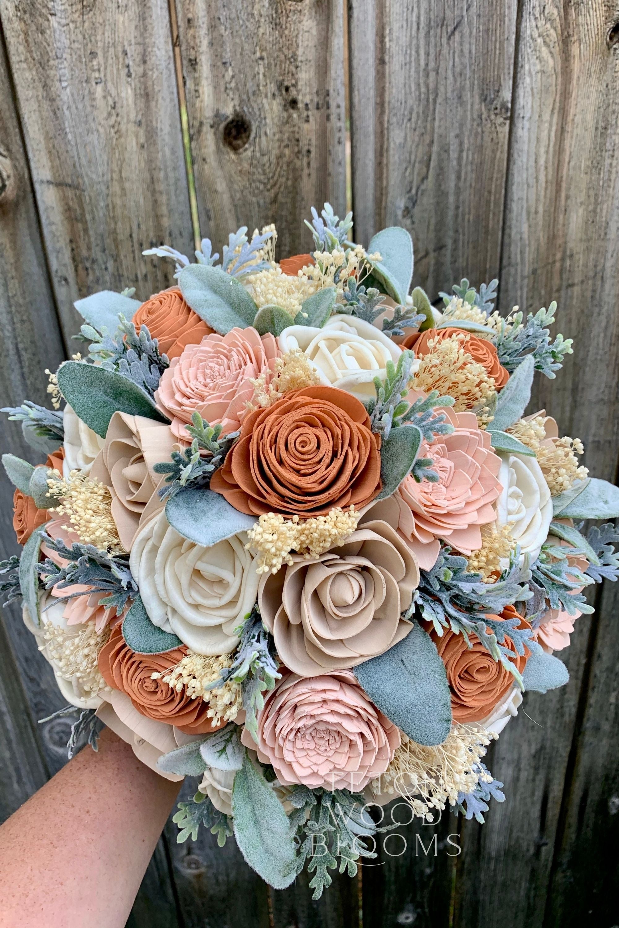 Rustic Terra Cotta and Baby's Breath Bouquet