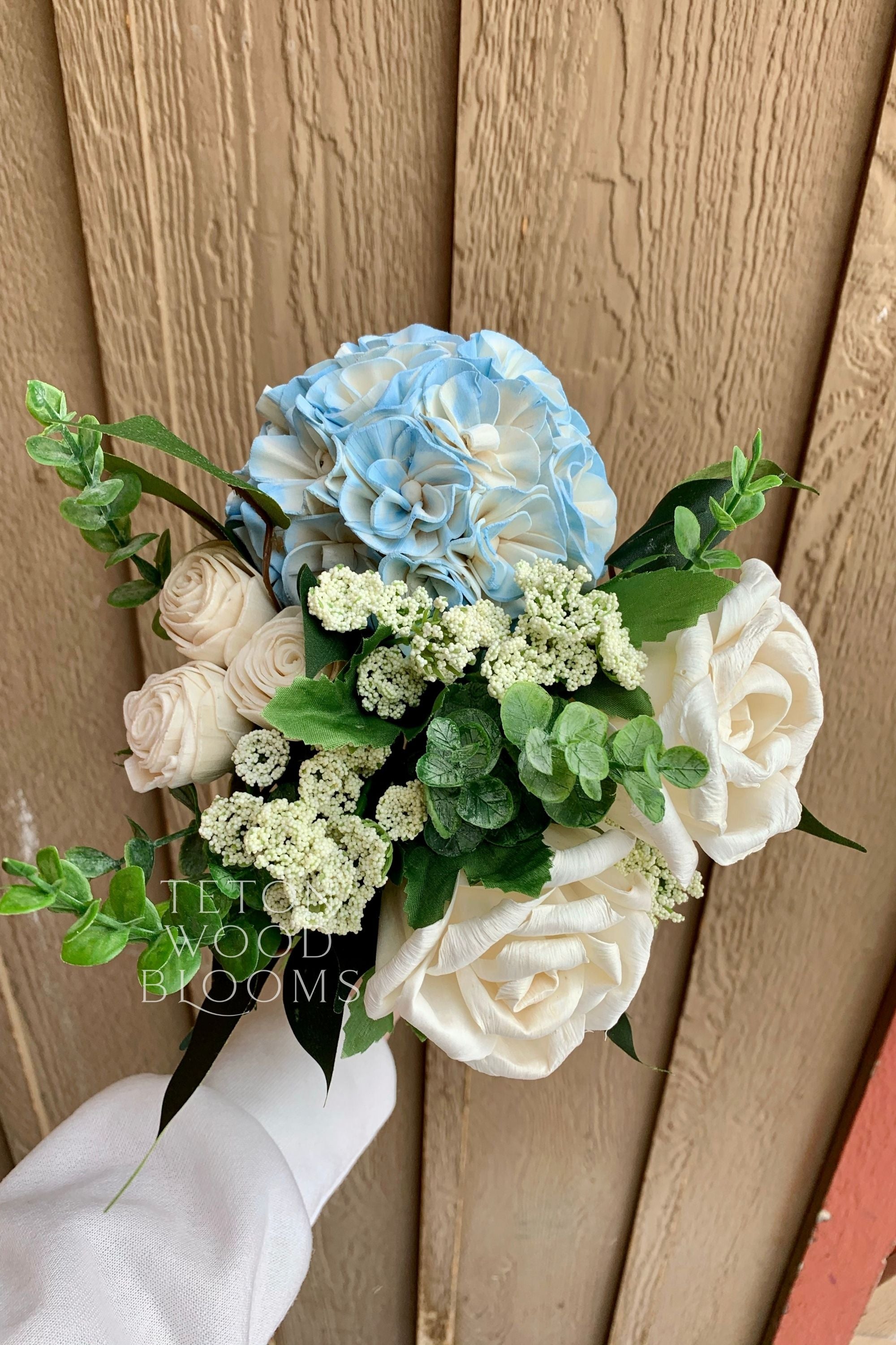 succulent and hydrangea bouquet Hydrangea and Rose Bouquet – Teton Wood Blooms