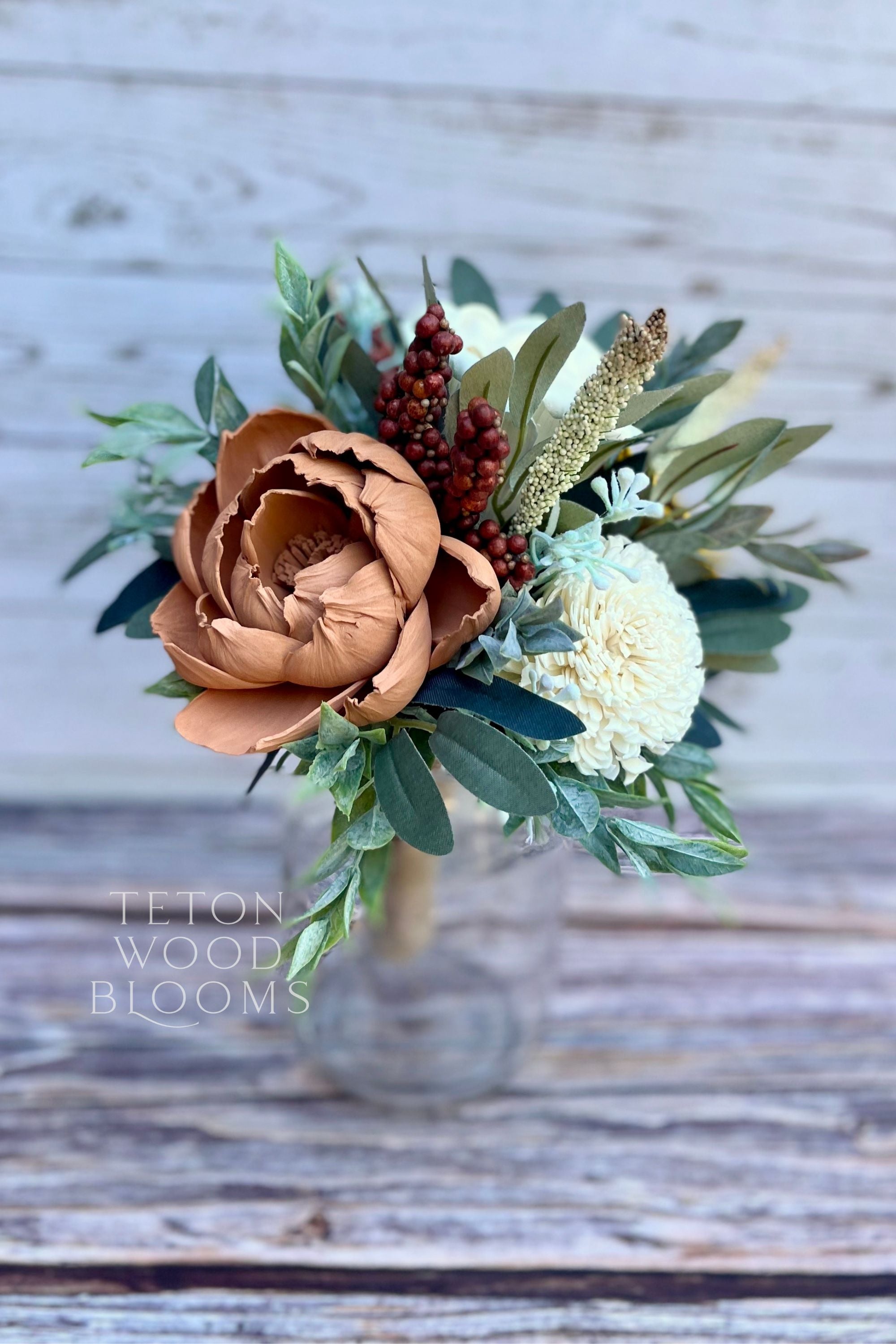 Sunflower, Peony and Olive Bouquet