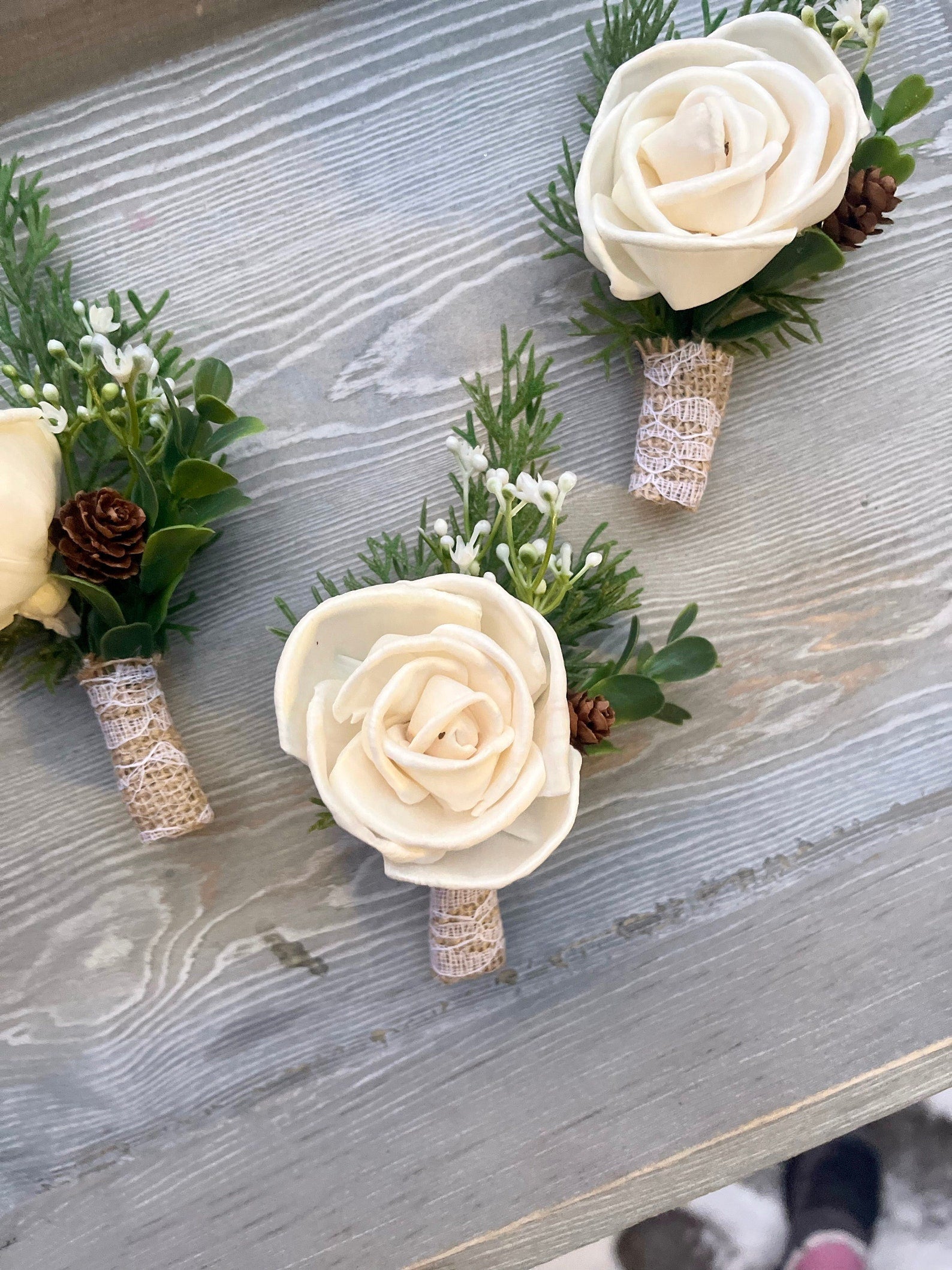 Cedar and Pinecone Boutonniere