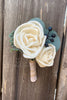 Ivory and Navy Eucalyptus Boutonniere